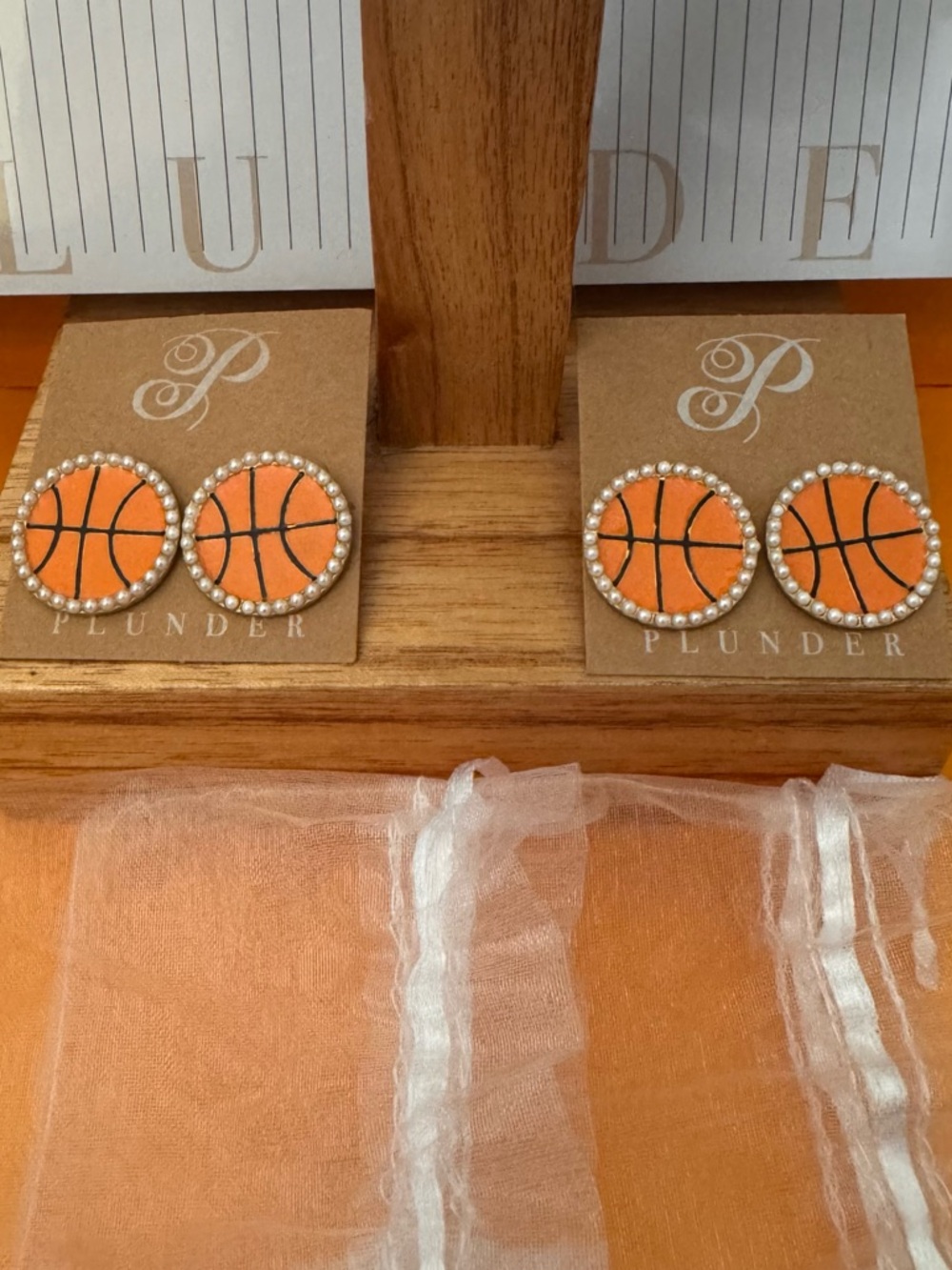 Plunder Basketball Earrings Bundle of 2 New in Package